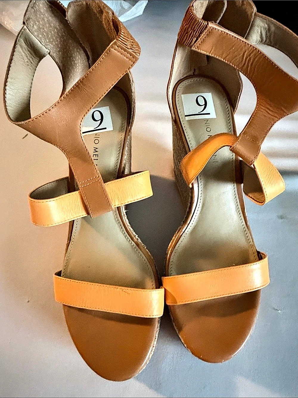 Antonio Melani Wedge Sandals in Brown US 9